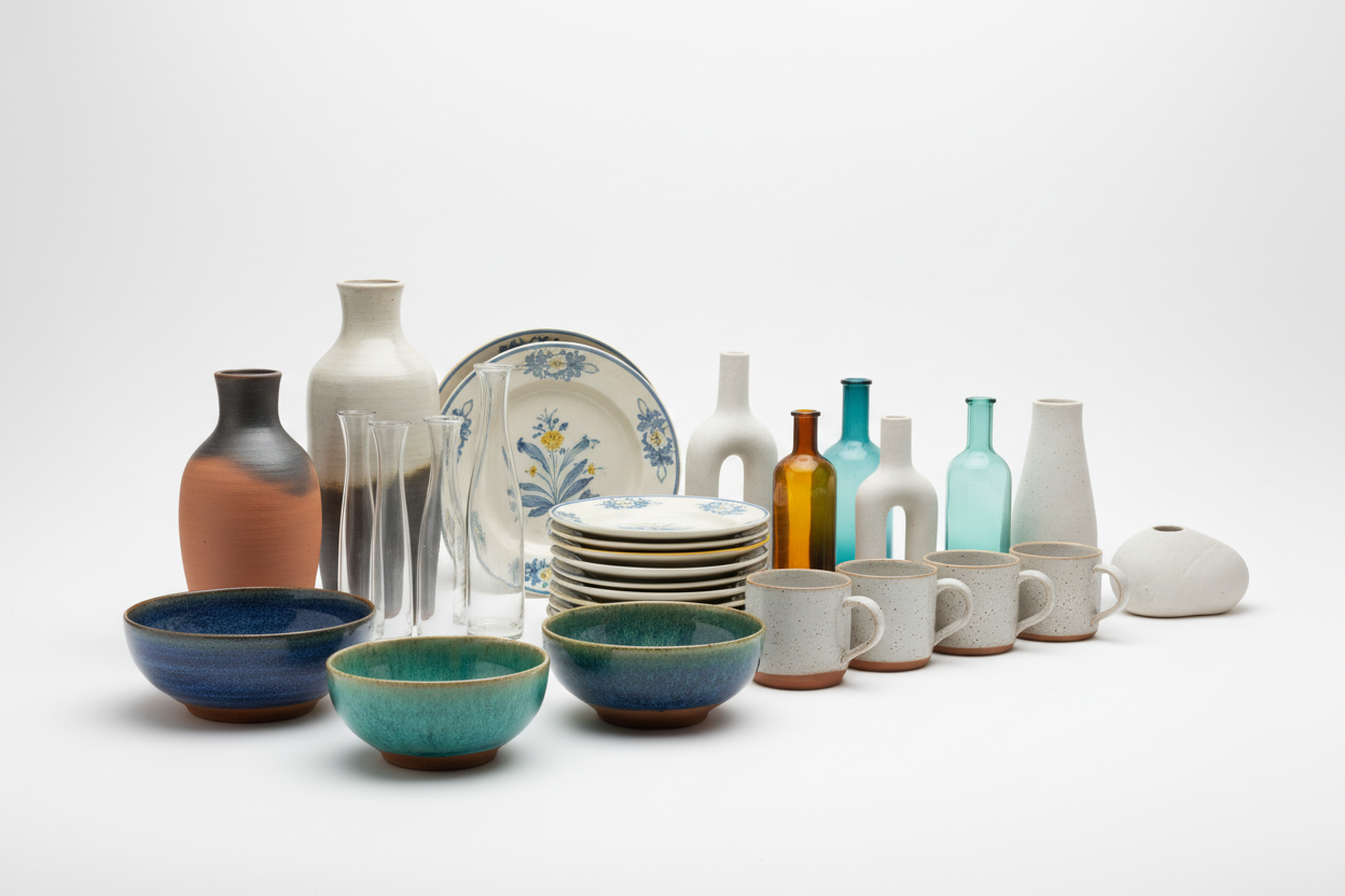 POTTERY, CERAMICS & GLASS